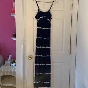 Blue and white maxi dress